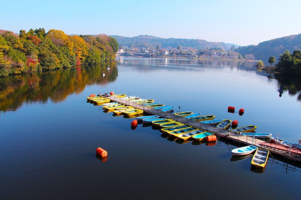 ボートに乗って湖上から紅葉を眺めるのもおすすめ