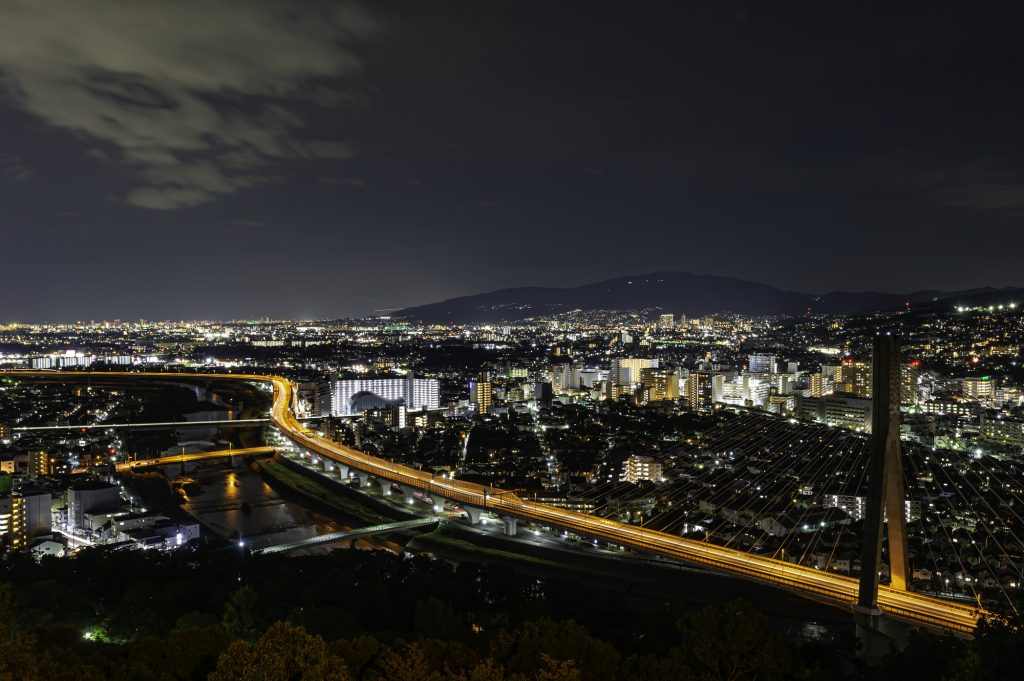展望台「秀望台」から望む大阪の街の夜景
